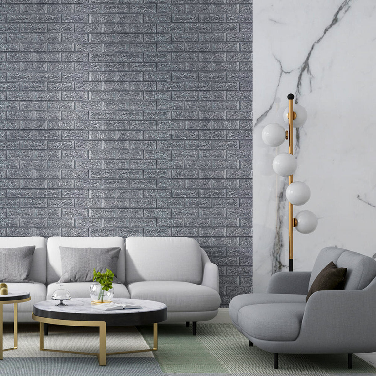 R017-2-20 Панель стінова у рулоні 3D 700х19600х2мм Срібло HO-00002278