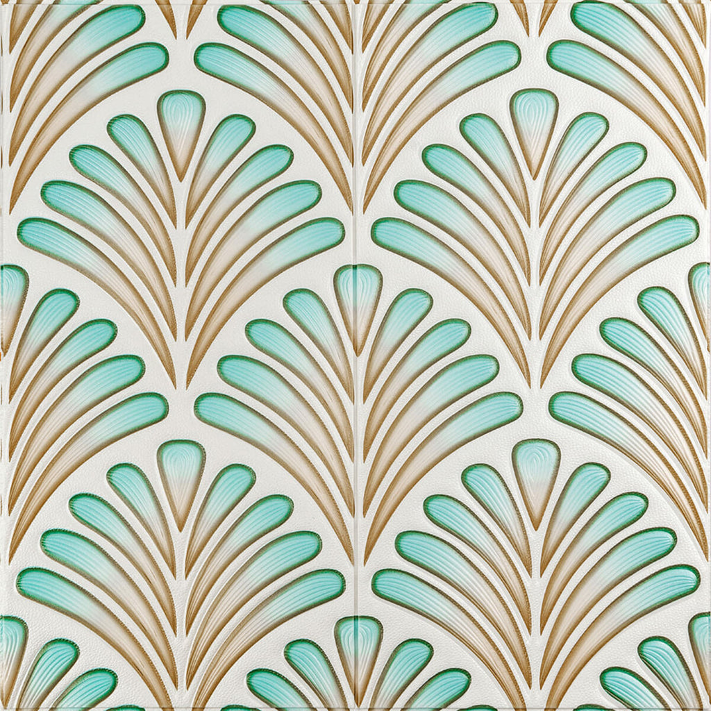 Панель стінова 3D 680х680х4мм Коричнево-зелений візерунок SW-00001988