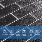 Панель стінова 700х700х5мм Чорна цегла з білим SW-00001503