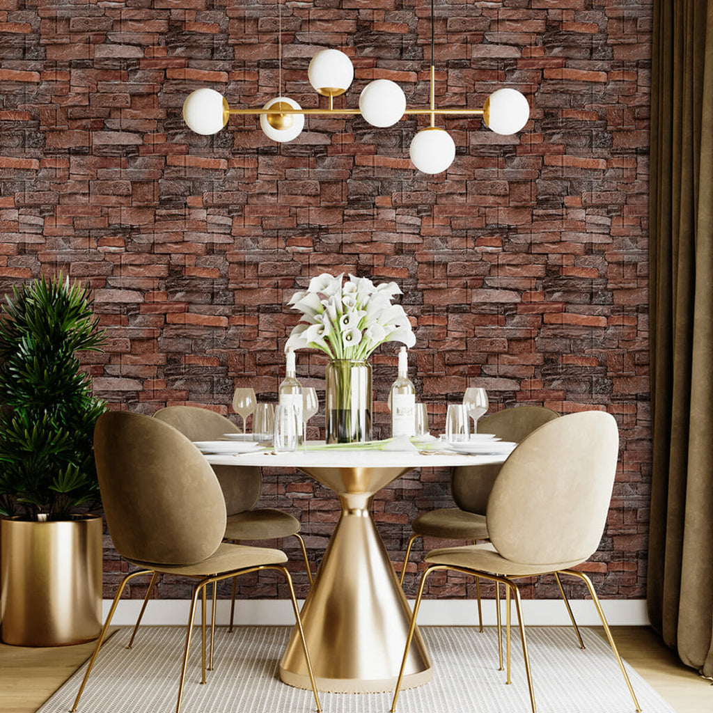 Самоклеюча декоративна 3D панель 700х770х5мм Червона цегла піщаник (058) HO-00000177