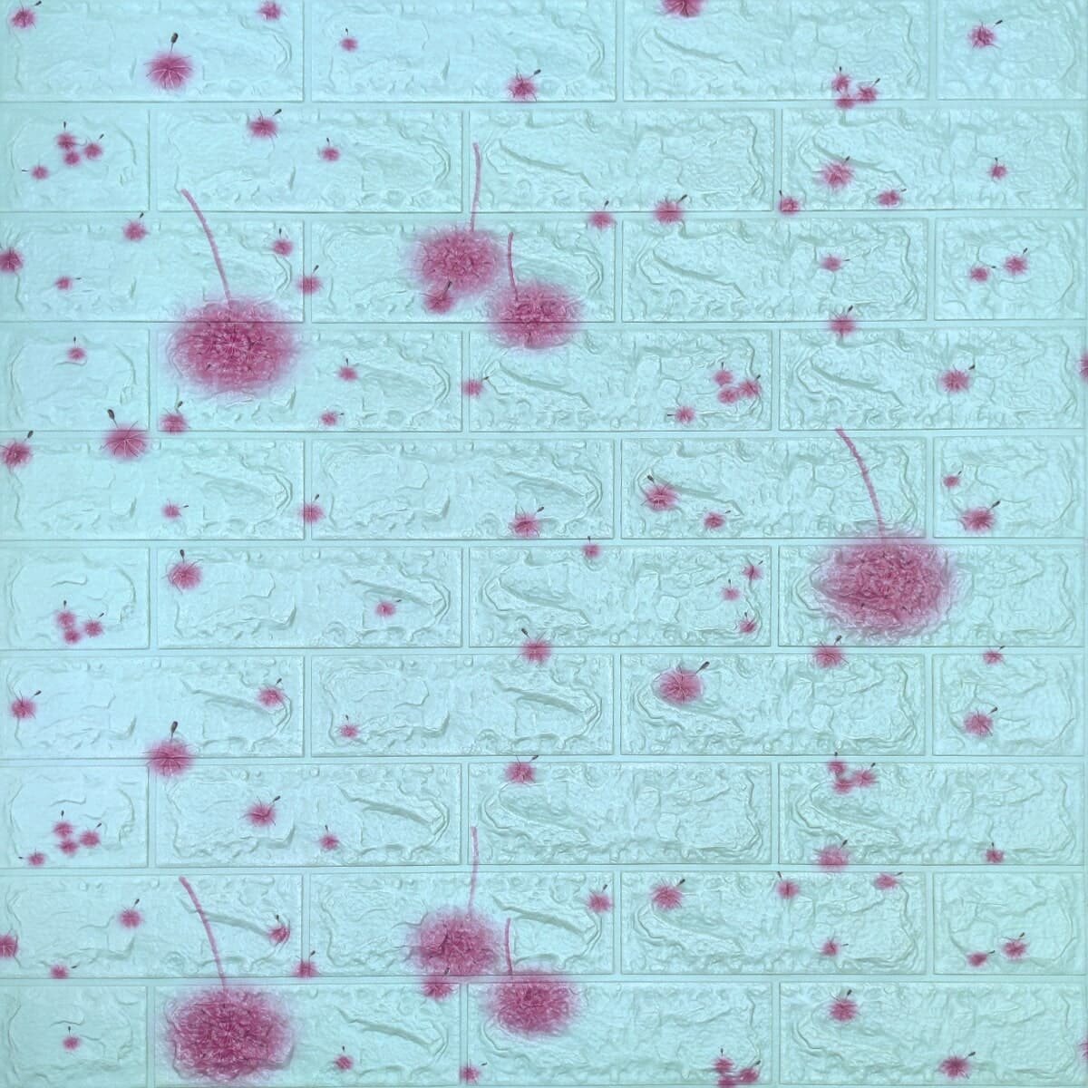 Самоклеюча 3D панель 700х770х4мм Блакитні кульбаби (322) HO-00001362