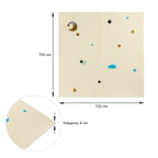 Панель стінова 3D 700х700х4мм Зірки та місяці на бежевому фоні SW-00001971