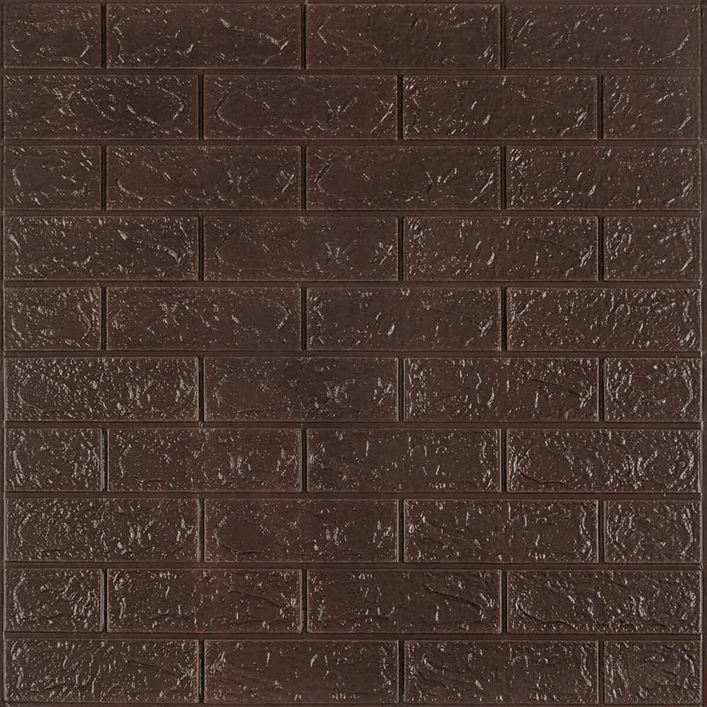 3D панель самоклеюча цегла Чорний шоколад 700х770х3мм (018-3) HO-00000543