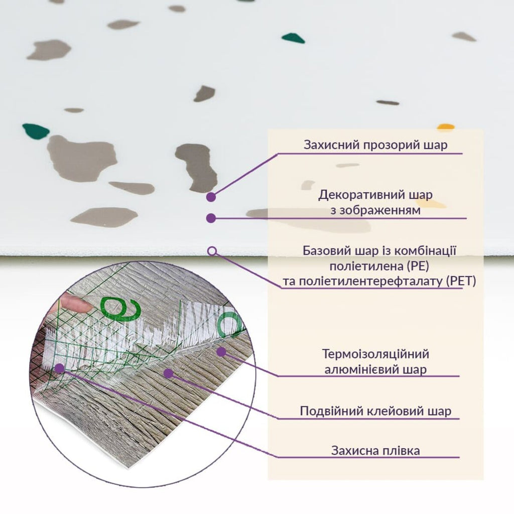 Самоклеюча стінова PET плитка у рулоні 600х3000х2мм SW-00001695