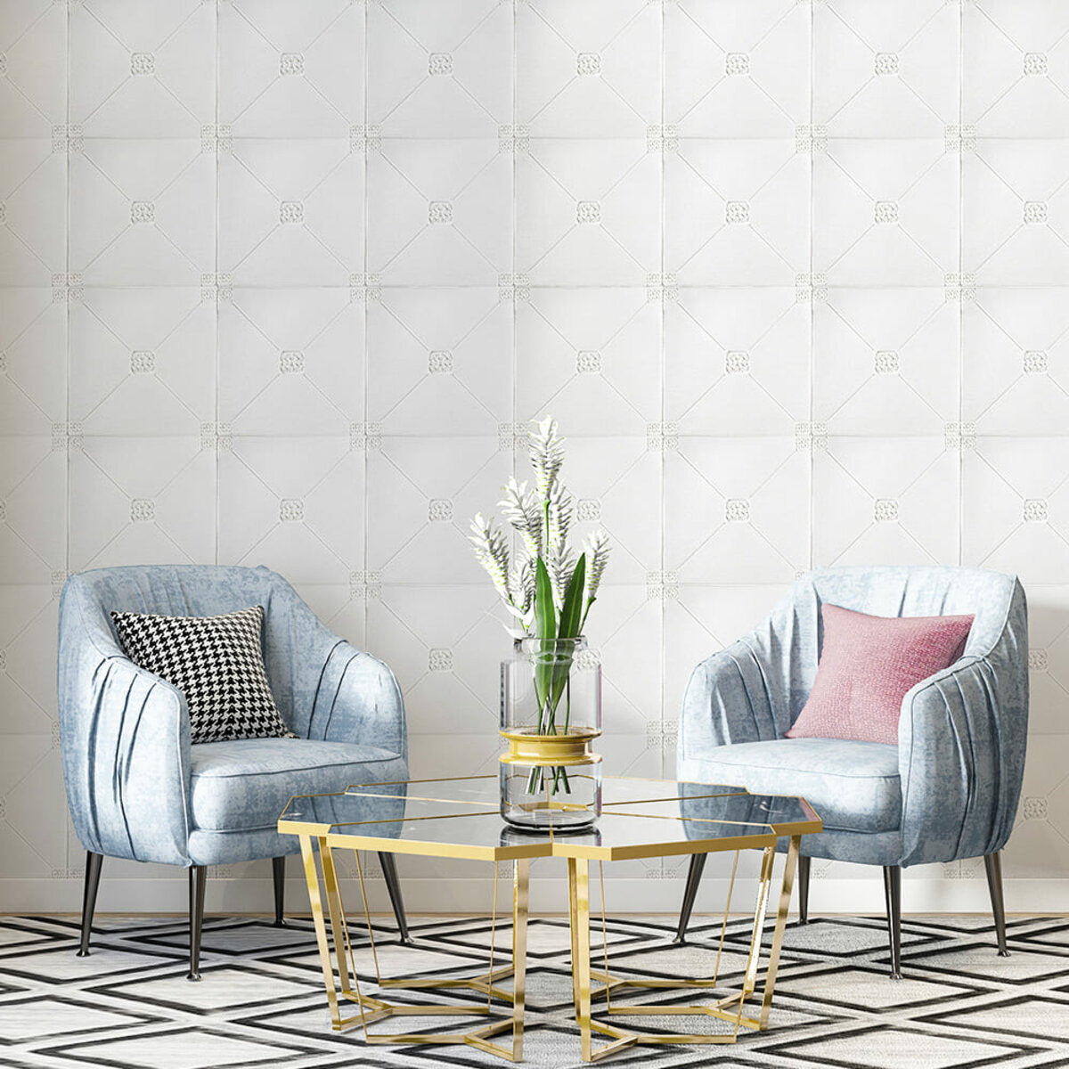 Самоклеюча декоративна настінно-стельова 3D панель 700x700x4.5мм Плитка (164) HO-00000181