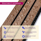 Рейка декоративна PS 2900х120х12мм Горіх SW-00001739