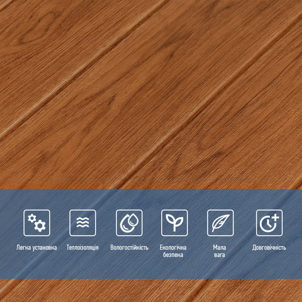 Самоклеюча декоративна 3D панель 700х700х5мм Вільха дерево (089) HO-00000279