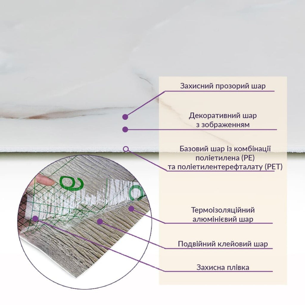 Самоклеюча стінова PET плитка у рулоні 600х3000х2мм SW-00001697