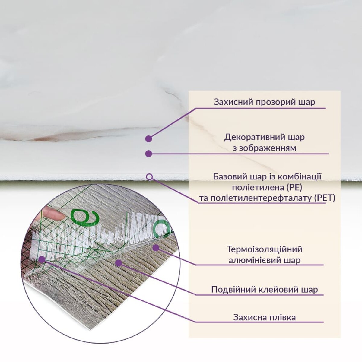 Самоклеюча стінова PET плитка у рулоні 600х3000х2мм SW-00001697