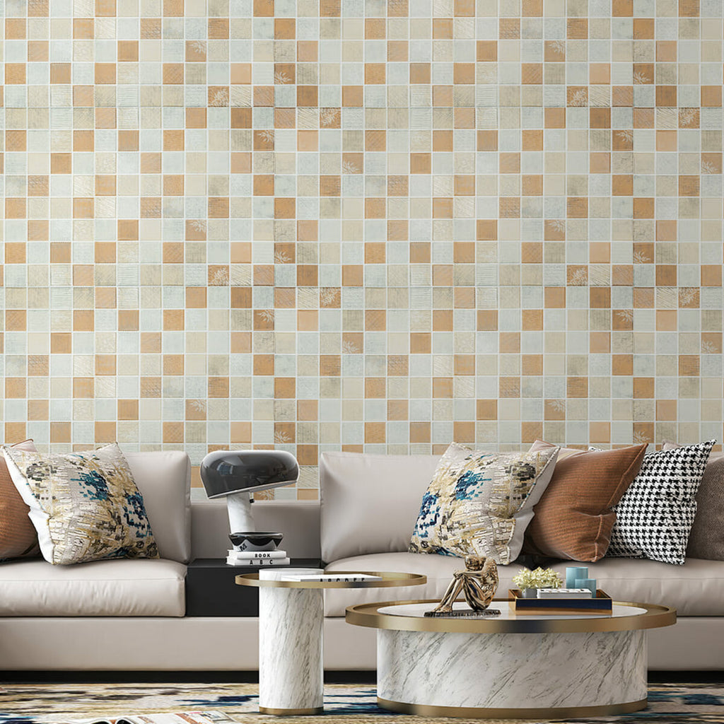 Панель стінова 3D 700х700х4мм Мозаїка бежева SW-00002011