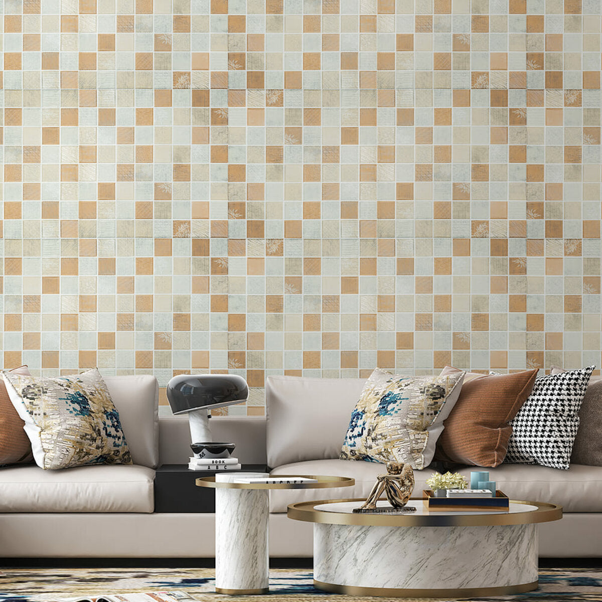 Панель стінова 3D 700х700х4мм Мозаїка бежева SW-00002011