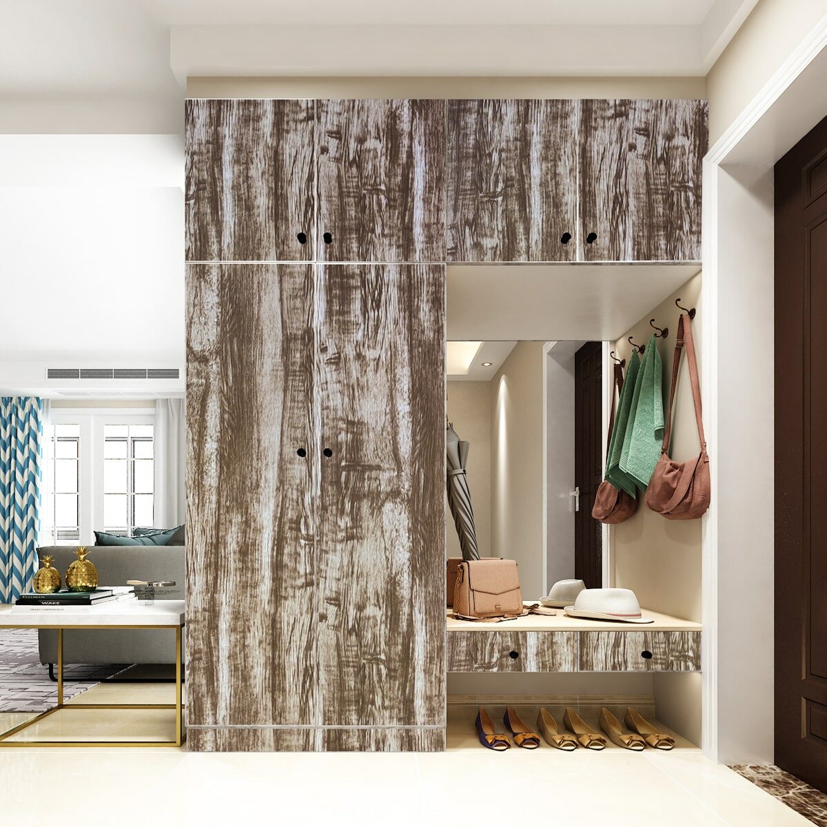 Самоклеюча плівка 0,45х10м х 0,07мм Коричневе дерево HO-00001242