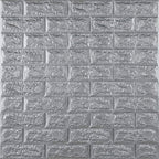 3D панель самоклеюча 700х770х7мм цегла Срібло (017-7) HO-00000059