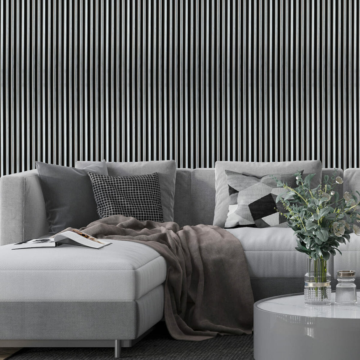 Рейка декоративна PS 2900х120х12мм Чорний зі сріблом SW-00002133