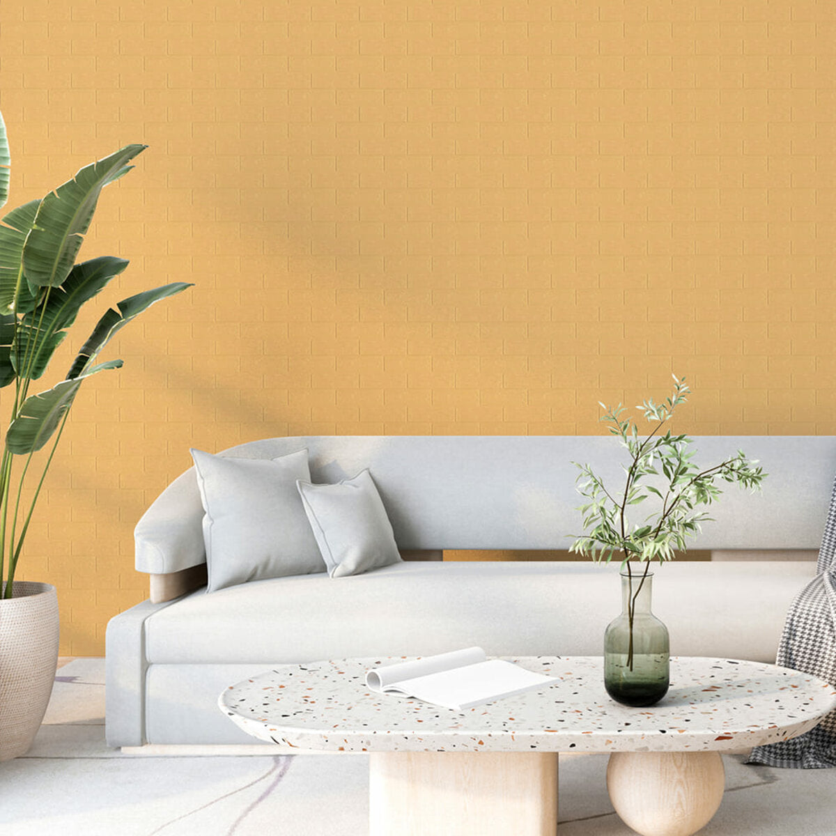 3D панель самоклеюча 700х770х3мм цегла Жовто-пісочна (009-3) HO-00000229