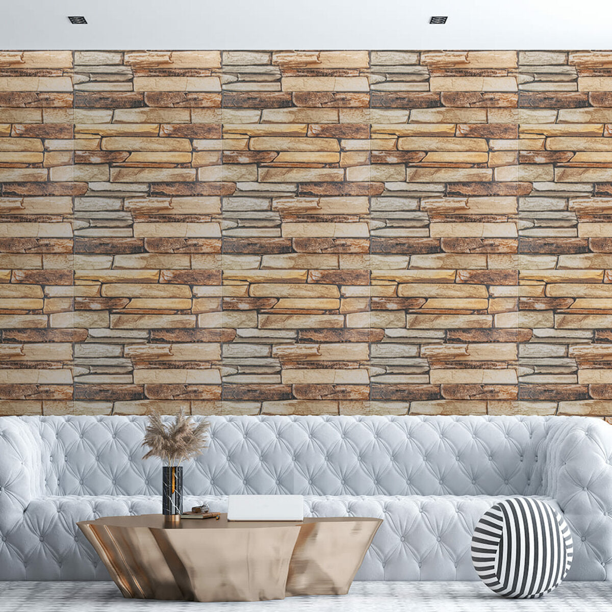 Панель стінова 3D 680х680х4мм Коричневий сланець SW-00002002