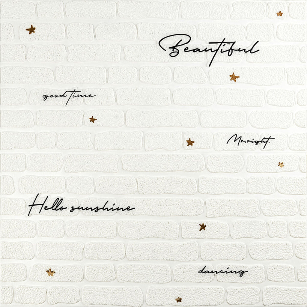 Панель стінова 3D 700х700х4мм Напис із золотом SW-00001979