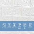 R001-2-20 Панель стінова в рулоні 3D 700х19600х2мм Біла Цегла HO-00002277