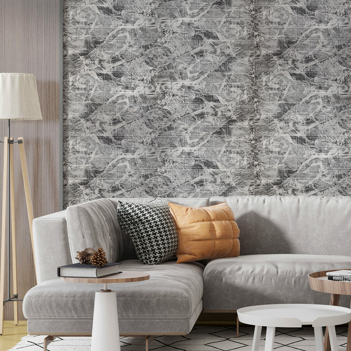 R061-2-20 Панель стінова у рулоні 3D 700х19600х2мм Мармур Чорний (D) HO-00002279