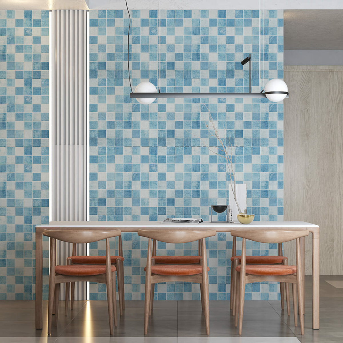 Панель стінова 3D 700х700х4мм Мозаїка блакитна SW-00002009