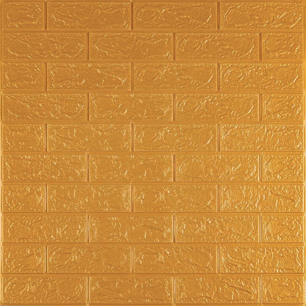 3D панель самоклеюча 700х770х3мм цегла Золота (011-3) SW-00000676