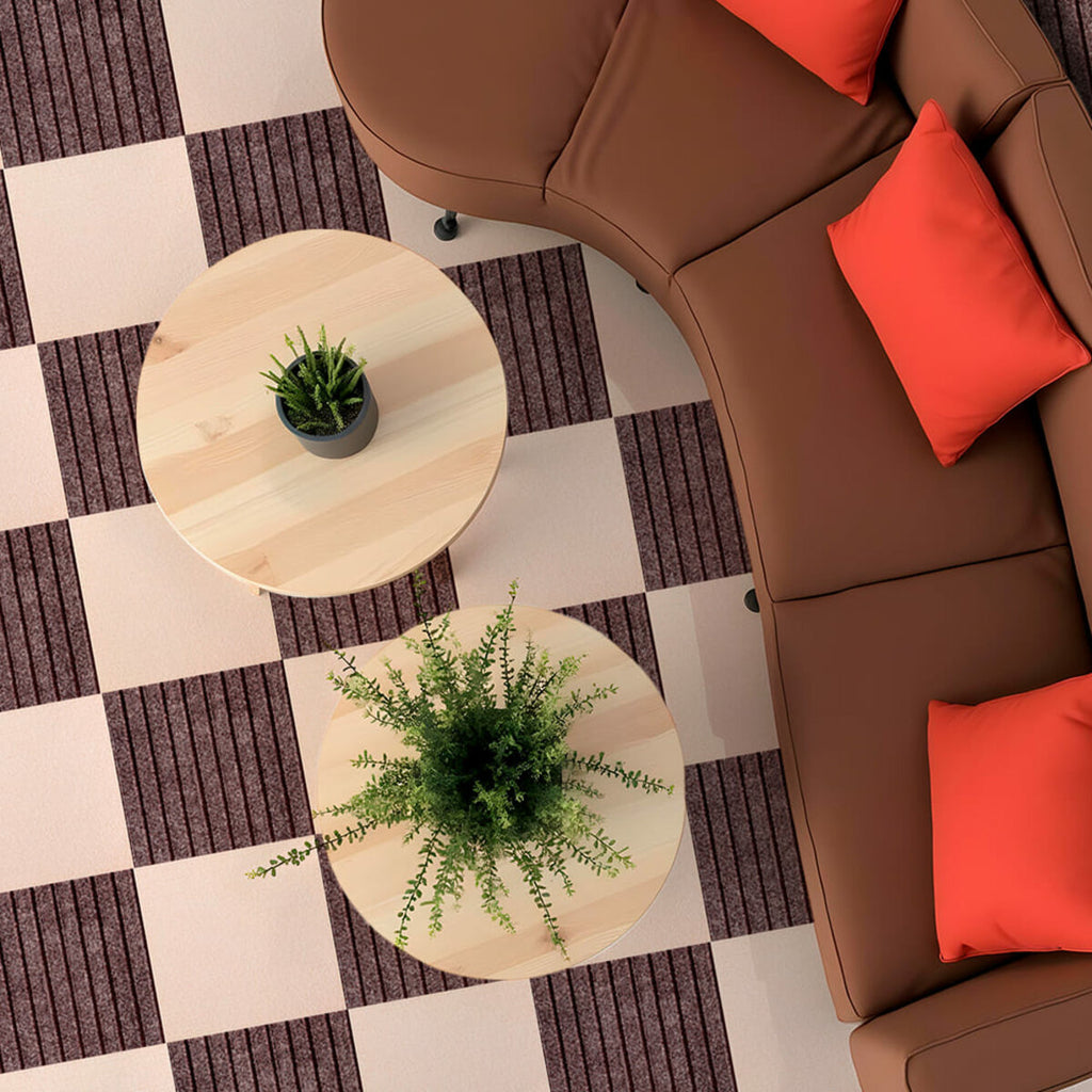 Самоклеюча плитка під ковролін молочний 300х300х4,5мм SW-00002482