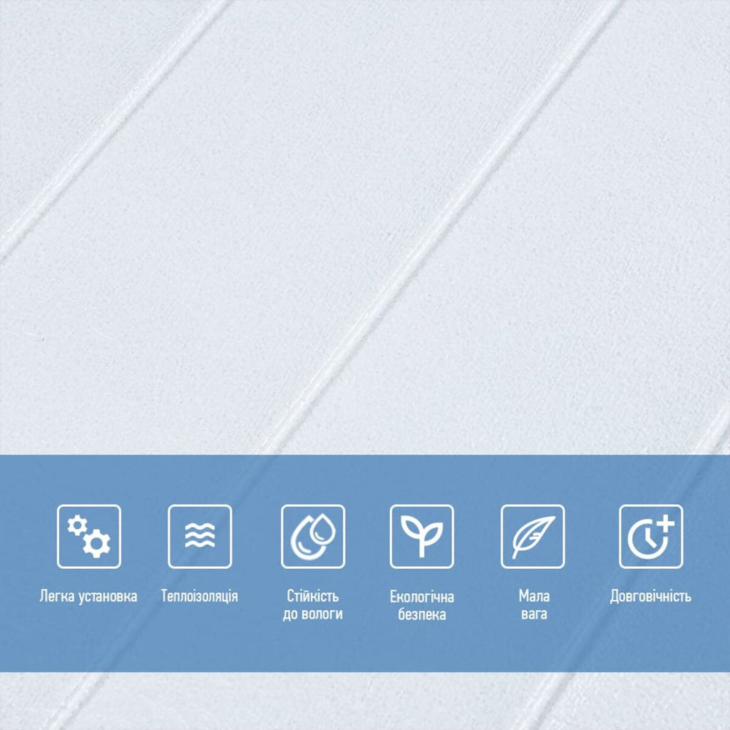 Панель стінова 3D 700х700х4мм Біла вагонка SW-00001964