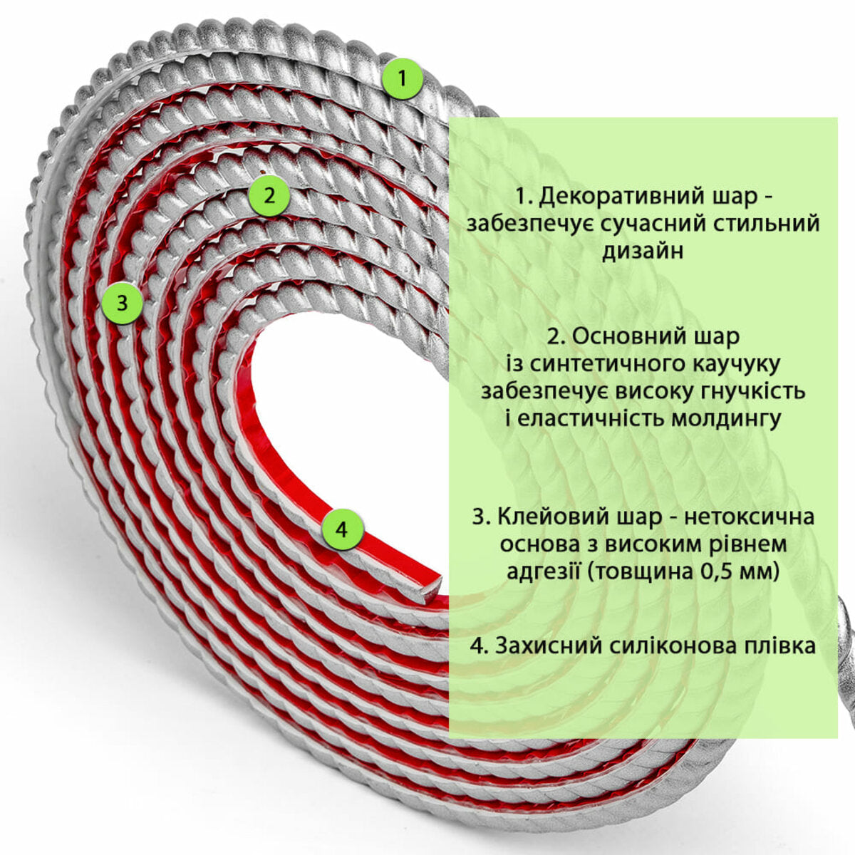 Молдинг 5000х10х7мм Срібний HO-00002681