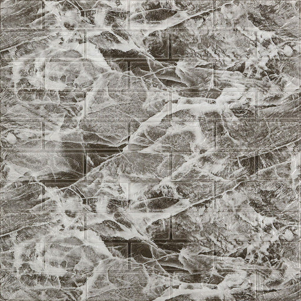 Декоративна 3D панель самоклейка 700х770х3мм Мармур чориний (061-3) SW-00000691