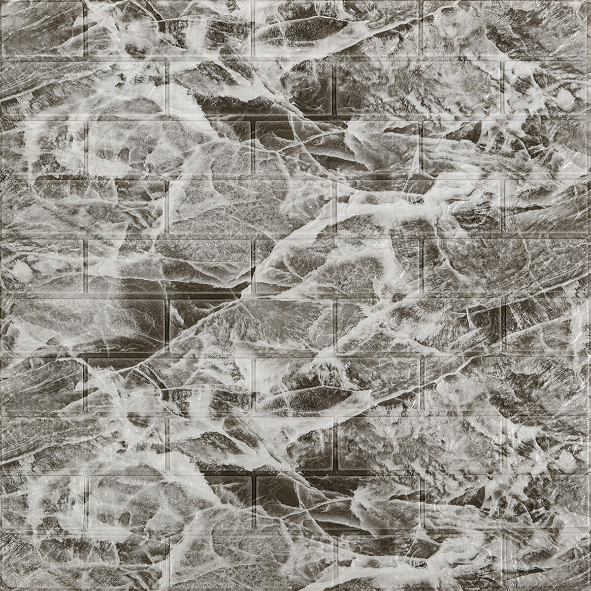 Декоративна 3D панель самоклейка 700х770х3мм Мармур чориний (061-3) SW-00000691