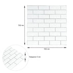 Панель стінова 700х700х5мм Біла цегла зі сріблом SW-00001502