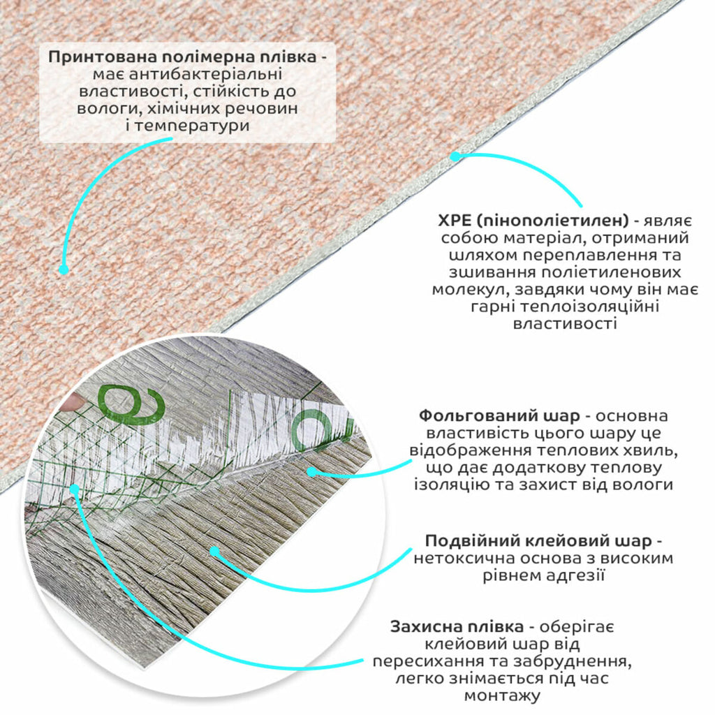 Самоклеючі шпалери 2800х500х1,5мм Бежевий меланж (D) SW-00002018