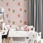 Панель стінова 3D 700х700х4мм Ведмедики на рожевому фоні SW-00001974