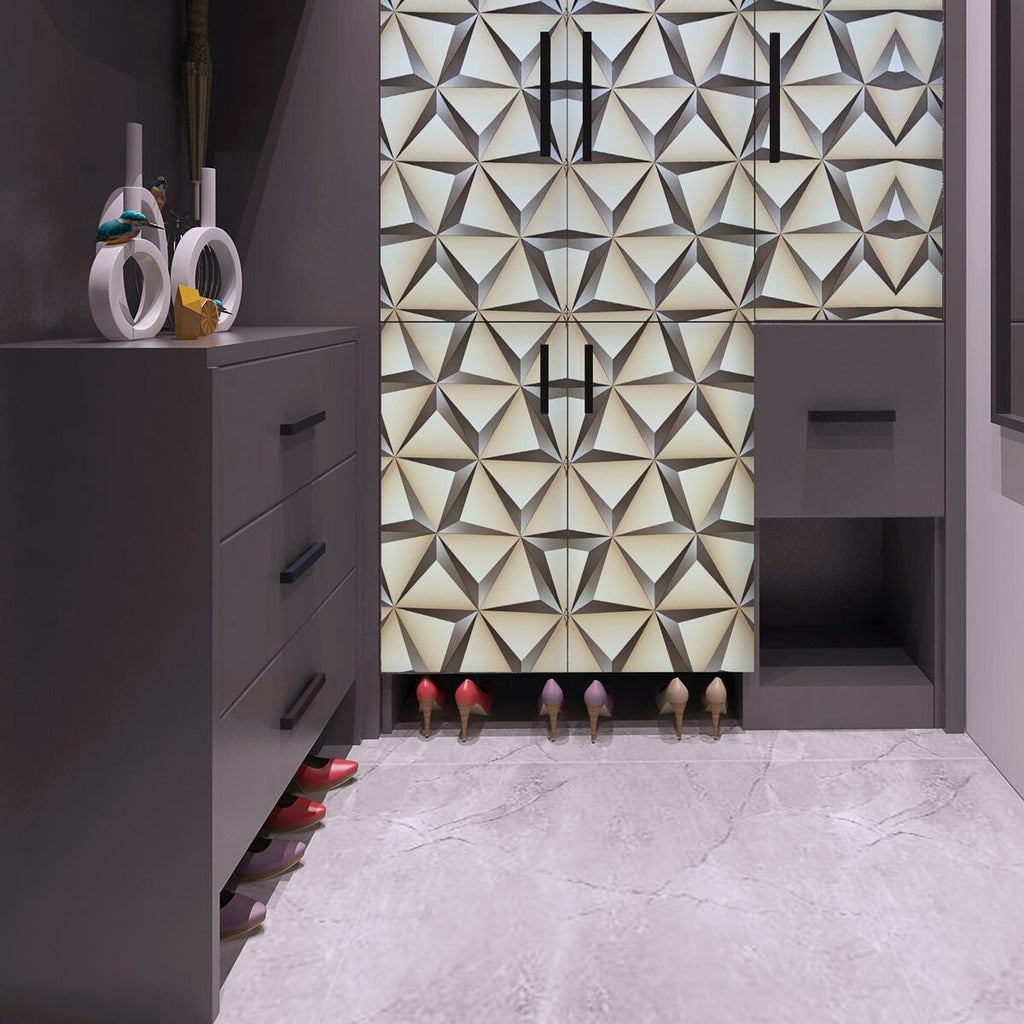 Самоклеюча плівка 3D 0,45х10м х 0,07мм Бежеві трикутники SW-00001235