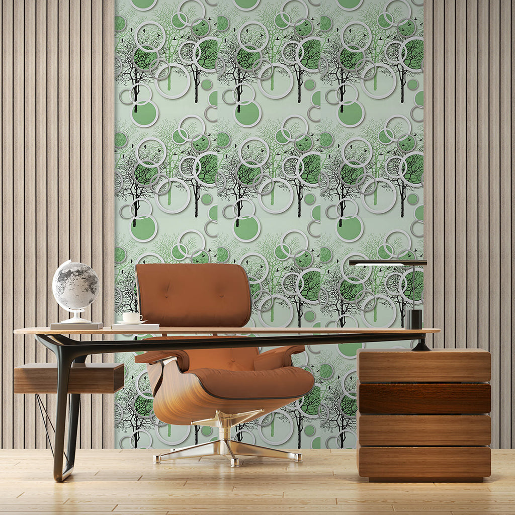 Плівка самоклеюча на паперовій основі 0,45х10м х 0,07мм Чорні та зелені дерева SW-00002440