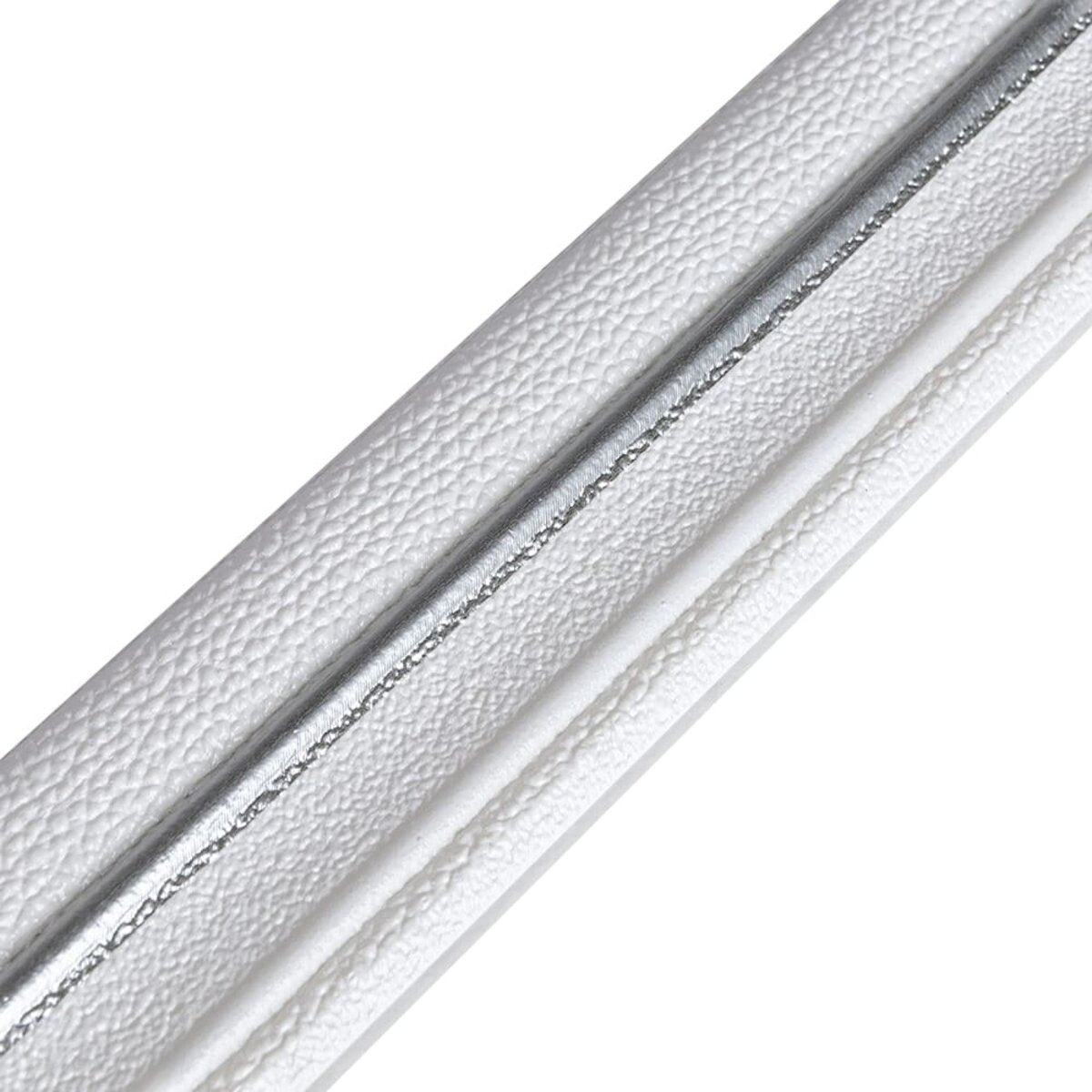 Плінтус РР самоклеючий 2300х70х4мм Білий з сірою смужкою (D) SW-00001833